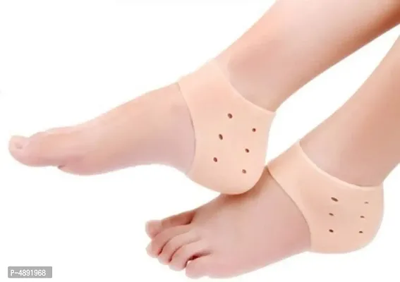 Silicon Gel Heel Pad Socks For Dry, Hard And Cracked Heels Repair-thumb0
