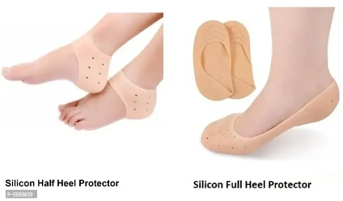 Combo Of Silicon Half Heel Protector and Full Heel Protector-thumb0