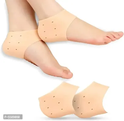 1Pair of Unisex Vented Moisturizing Silicone Gel Heel Socks-thumb0