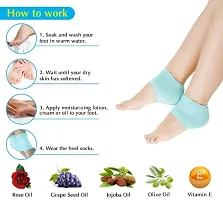 Combo of Moisturizing Gel Heel Socks 1 Pair, Silicon gel heel pad Socks 1 Pair, Heel Protector Insole Cups 1 Pair-thumb1