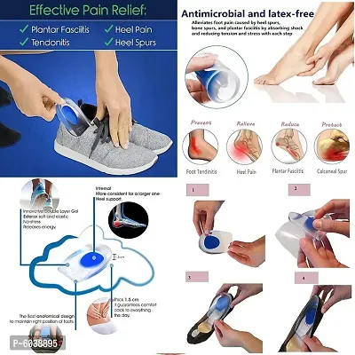 Combo of Moisturizing Gel Heel Socks 1 Pair, Silicon gel heel pad Socks 1 Pair, Heel Protector Insole Cups 1 Pair-thumb4