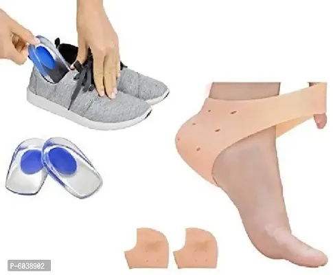 Combo Of Anti Crack Silicone Gel Heel And Foot Protector Gel Heel Cups Silicon Heel Pad For Heel Ankle Pain Wellness And Pharma