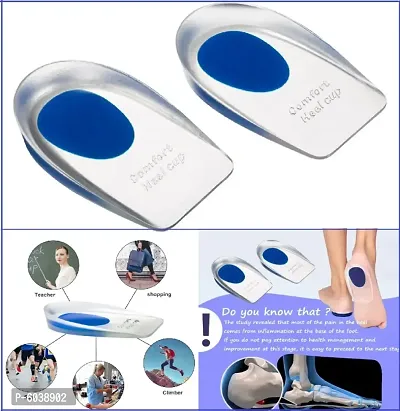 Combo Of Anti Crack Silicone Gel Heel And Foot Protector Gel Heel Cups Silicon Heel Pad For Heel Ankle Pain Wellness And Pharma-thumb5