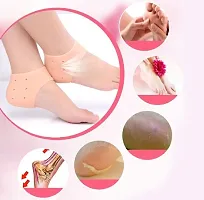 1 Pair Unisex Vented Moisturizing Silicone Gel Heel Socks For Swelling Pain Relief Foot Care Ankle Support Pad Wellness And Pharma-thumb1
