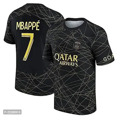 Sports Round Neck Half Sleeve Soccer Football Paris Mbappe 7 Jersey T-Shirt for (Kid's, Boy's  Men)(10-11Years) Multicolour