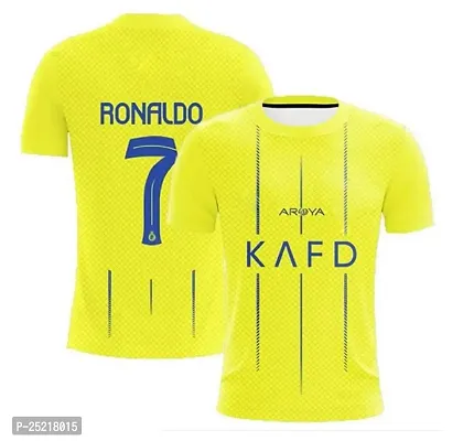 Cristiano Ronaldo 7 Yellow Football Team Home Tshirt 2023 (Kids,Boys,Men)(X-Large 42)-thumb0