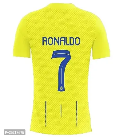 Sports Ronaldo 7 Football Home Jersey Yellow 2023-24 (Kids,Boys,Men)(13-14Years)-thumb3