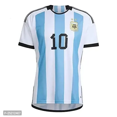 Sports Half Sleeve Football Jersey Messi T-Shirt(Kids,Boys  Mens) (Large 40) Multicolour-thumb2