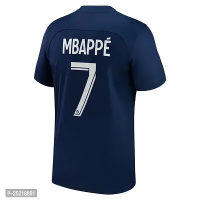 Mbappe 7 Football Team Home Half Sleeve Jersey Tshirt 2023/2024 (Kids,Boys,Men)(18-24Months) Multicolour-thumb3