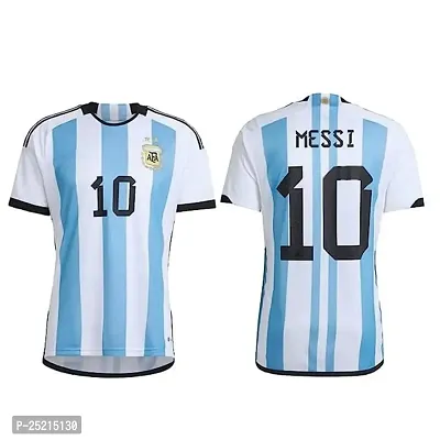 Sports Polyester Messi Football Jersey T-Shirt for (Kids,Boys  Mens)(12-18Months) Multicolour-thumb0