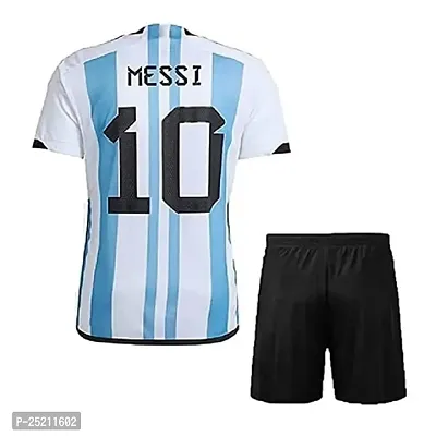 Messi 10 Home Football World Cup Jersey with Shorts 2023/2024 for Men  Boys(6-7Years) Multicolour