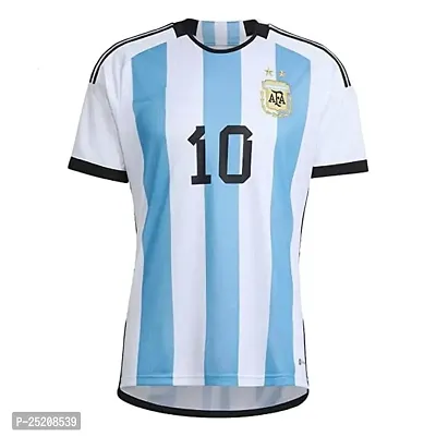 Sports Polyester Messi Football Jersey T-Shirt for (Kids,Boys  Mens)(14-15Years) Multicolour-thumb2