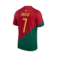 Sports Polyester Portugal Ronaldo 7 Football Team World Cup Half Sleeve Jersey (Kid's,Boys  Men)(Small 36) Multicolour-thumb2