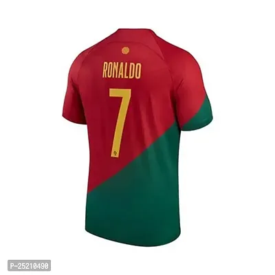 Sports Polyester Portugal Ronaldo 7 Football Team World Cup Half Sleeve Jersey (Kid's,Boys  Men)(Small 36) Multicolour-thumb3