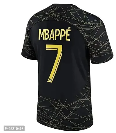 Sports Round Neck Half Sleeve Soccer Football Paris Mbappe 7 Jersey T-Shirt for (Kid's, Boy's  Men)(11-12Years) Multicolour-thumb3