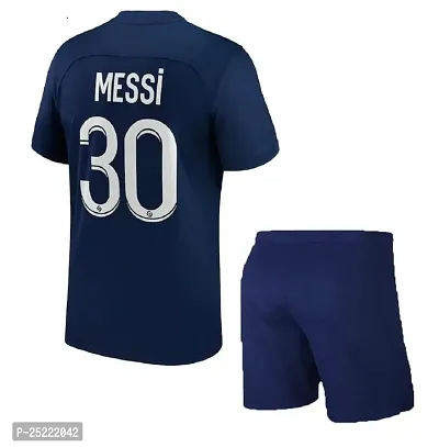 Messi 30 Football Team Home Half Sleeve Jersey Tshirt with Shorts 2023/2024 (Kids,Boys,Men)(6-7Years) Multicolour-thumb2