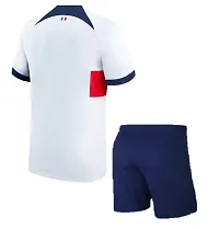 Football Away White Half Sleeve Jersey with Shorts 2023/2024 for Kids  Men(11-12Years)-thumb1