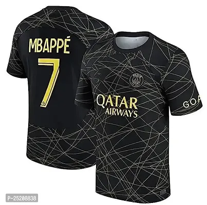 Sports Round Neck Half Sleeve Soccer Football Paris Mbappe 7 Jersey T-Shirt for (Kid's, Boy's  Men)(14-15Years) Multicolour