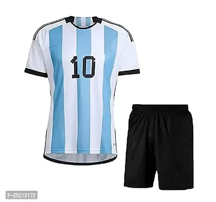 Messi 10 Home Football World Cup Jersey with Shorts 2023/2024 for Men  Boys(X-Large 42) Multicolour-thumb2