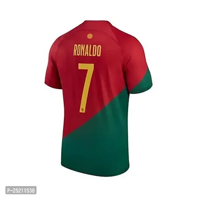 Sports Polyester Portugal Ronaldo 7 Football Team World Cup Half Sleeve Jersey (Kid's,Boys  Men)(3-4Years) Multicolour-thumb3