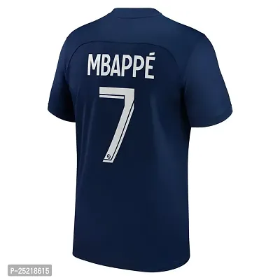 Mbappe 7 Football Team Home Half Sleeve Jersey Tshirt 2023/2024 (Kids,Boys,Men)(12-18Months) Multicolour-thumb3