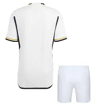 Football White Home Official Jersey with Shorts Tshirt with Shorts 2023/2024 (Men  Boys)(9-10Years)-thumb1