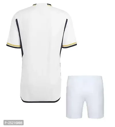 Football White Home Official Jersey with Shorts Tshirt with Shorts 2023/2024 (Men  Boys)(9-10Years)-thumb2