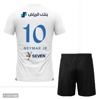 Neymar Jr 10 Football New Team Away Jersey Tshirt with Black Shorts 2023/2024 (Kids,Boys,Men)(8-9Years)-thumb2