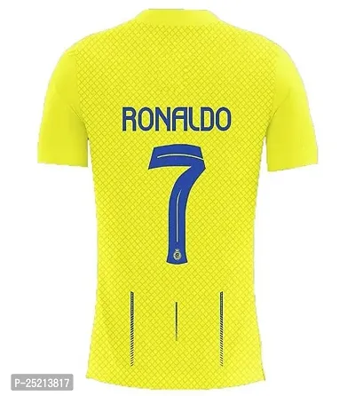 Sports Ronaldo 7 Football Home Jersey Yellow 2023-24 (Kids,Boys,Men)(15-16Years)-thumb3