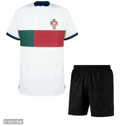 Cristiano Ronaldo 7 Home Football Official Tshirt with Shorts 2022/2023 (Boys  Kids)(X-Large 42,Multicolor_08)-thumb0