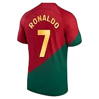 Sports Football Soccer Portugal Jersey Ronaldo 7 Home Away Kit Jersey T-Shirt (Kid's, Boy's  Men's)(Large 40) Multicolour-thumb2