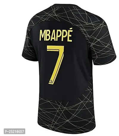 Sports Half Sleeve Polyester Football Mbappe 7 Jersey(Kid's,Boys  Men)(Small 36) Multicolour-thumb3