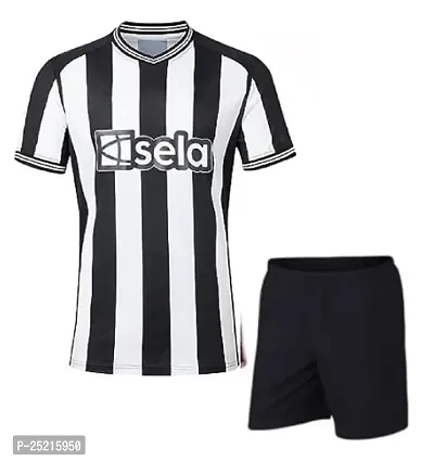 Football New Team Home Kit Half Sleeve Jersey with Shorts 2023/2024 (Boys  Men)(13-14Years) Multicolour-thumb0