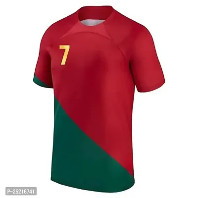 Sports Football Soccer Portugal Jersey Ronaldo 7 Home Away Kit Jersey T-Shirt (Kid's, Boy's  Men's)(Small 36) Multicolour-thumb2