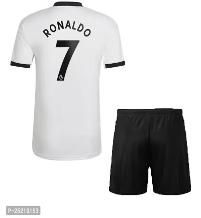 Cristiano Ronaldo 7 Home Football Official Tshirt with Shorts 2022/2023 (Boys  Kids)(Large 40,Multicolor_13)-thumb2