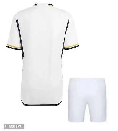 Football White Home Official Jersey with Shorts Tshirt with Shorts 2023/2024 (Men  Boys)(8-9Years)-thumb2