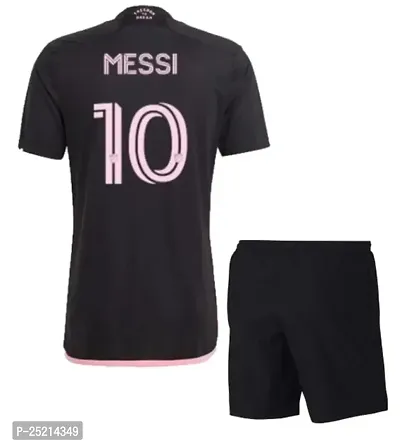 Messi 10 Black Football Away Jersey with Shorts 2023/2024 for Boys  Men(8-9Years)