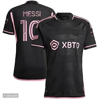 Messi 10 Black Football Away Jersey 2023/2024 for Boys  Men(14-15Years)-thumb0