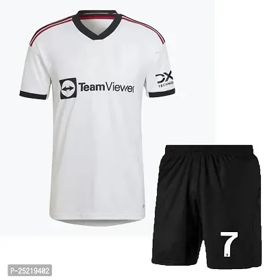 Cristiano Ronaldo 7 Home Football Official Tshirt with Shorts 2022/2023 (Boys  Kids)(Small 36,Multicolor_13)