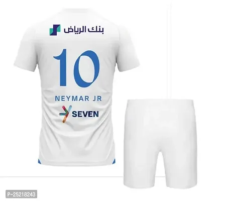 Neymar Jr 10 White Away Kit Football Team New Jersey Tshirt with Shorts 2023/2024 (Kids,Boys,Men)(8-9Years)-thumb2