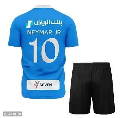 Neymar Jr 10 Football New Team Home Jersey Tshirt with Black Shorts 2023/2024 (Kids,Boys,Men)(7-8Years)-thumb2