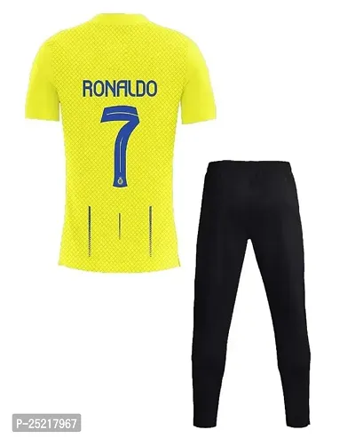 Cristiano Ronaldo 7 Football Team New Jersey Tshirt with Track Pant 2023/2024 for Men  Boys(13-14Years) Multicolour-thumb2