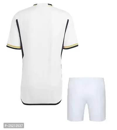 Football White Home Official Jersey with Shorts Tshirt with Shorts 2023/2024 (Men  Boys)(14-15Years)-thumb2