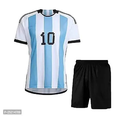 Messi 10 Home Football World Cup Jersey with Shorts 2023/2024 for Men  Boys(8-9Years) Multicolour-thumb2