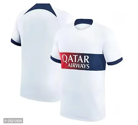 Football Away White Half Sleeve Tshirt 2023/2024 for Kids  Men(9-10Years)