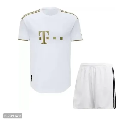 Sports Football Away White Jersey with Shorts 2022-2023 for Boys  Men(Medium 38)