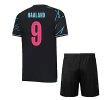 Erling Braut Haaland 9 Football Team Away Jersey with Shorts 2023/2024 (Kids,Boys,Men)(8-9Years) Multicolour-thumb1
