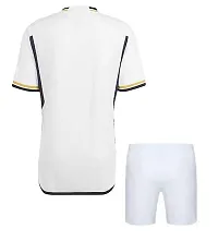 Football White Home Official Jersey with Shorts Tshirt with Shorts 2023/2024 (Men  Boys)(10-11Years)-thumb1