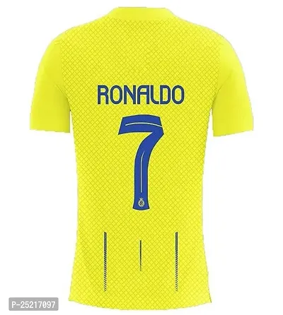 Sports Ronaldo 7 Football Home Jersey Yellow 2023-24 (Kids,Boys,Men)(7-8Years)-thumb3