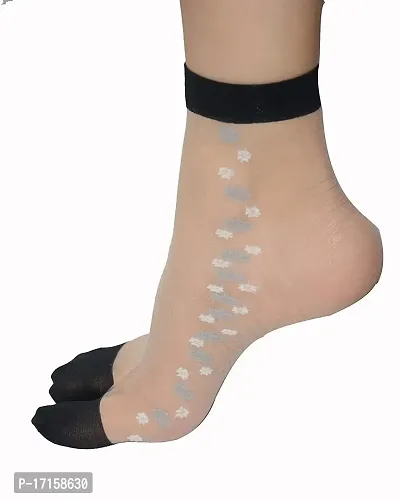 Starvis Ankle/High Ankle Ultra Thin Transparent Net Socks for Women with Thumb (Pack of 4)-thumb4